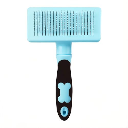 AZK Self-Cleaning Large Slicker Brush & Grooming Tool for Dog, Cat & Rabbits - Pet Grooming Hairbrush for Shedding, Loose Fur, and Undercoat - Works on Long & Short Haired Animals - Pet Care Brush