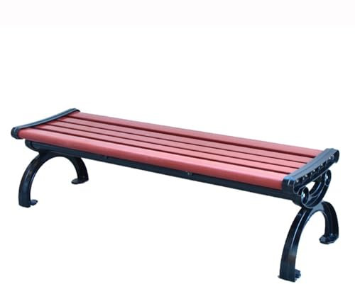 HZEPDVT Gartenbank, Allwetter-Gartenbank, wetterbeständig, Kunststoff, Holz, ohne Rückenlehne, Terrasse, 2 Personen, Gartenbank, wetterfest, Gebogene Sitzbank, rot(120 * 43 * 41cm)