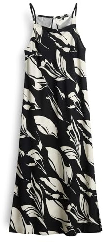 someday Damen Maxikleid | Printkleid QUALEZA floral aus luftigem Viskose Leinen Mix Black, 38