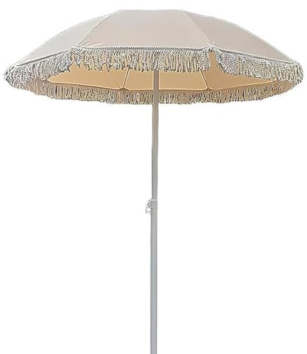 EYTVYUWPT Parasol de Terrasse Café 140 cm avec Pompons, Protection UV, Pliable et Réglable en Hauteur, for Jardin, Balcon, Terrasse (base non incluse)