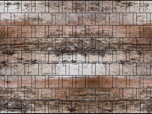 Zaundruck – Sichtschutzstreifen für Doppelstabmattenzaun, Zaunstreifen, Sicht- & Windschutz, wetterfest & UV-beständig, Rolle, PVC frei (Holzwand)