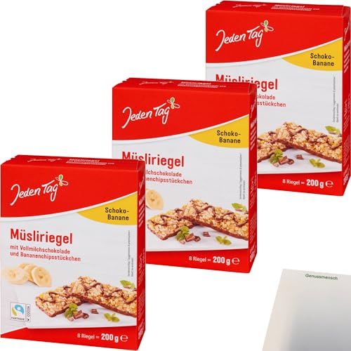 usy Bundle für Jeden Tag Müsliriegel Schoko-Banane 3er Pack (3x200g Packung) + usy Block