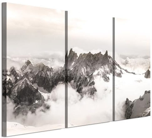 LUMASOUL Wandbilder 3er Set für Wohnzimmer Landschaft 120x80 cm | 3-teiliges Leinwandbild für Schlafzimmer, Flur, Büro und Küche