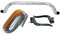 Permanent-Fahrrad Bullhorn Fixie Singlespeed Rennrad Triathlon Lenker Silber 400mm mit passenden Bremshebel und Hellbraunem Lenkerband