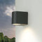 Licht-Erlebnisse Außenlampe Anthrazit, Wandstrahler Außen, GU10, IP44, wetterfest, H:8 cm, Down, Halbrund, Terrasse, Balkon, Aussenlampe Wand, Carport Beleuchtung