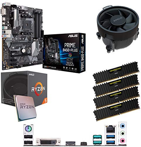 Components4All AMD Ryzen 5 1500X 3.6GHz (Turbo 3.7GHz) Quad Core Eight Thread CPU, ASUS PRIME B450-Plus Motherboard & 32GB 3200MHz Corsair DDR4 RAM Pre-Built Bundle