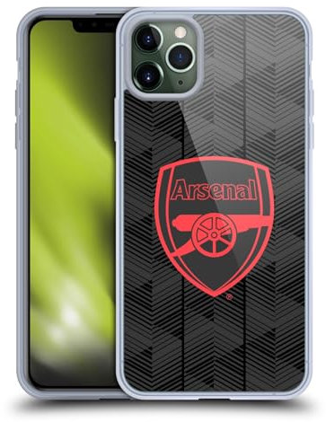 Head Case Designs Officially Licensed Arsenal FC Black Crest and Gunners Logo Gel Case [Military Grade Protection] Compatible With Apple iPhone 11 Pro Max