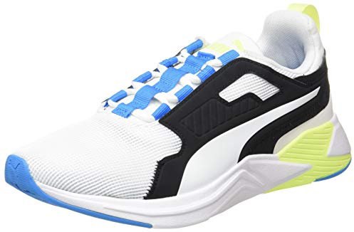PUMA Herren Disperse Xt Men's Gymnastikschuh, White NRGY Blue Fizzy Yellow, 42 EU