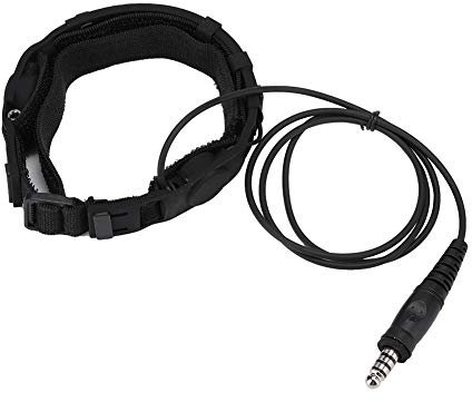 VBESTLIFE Cuffia per Microfono Gola, interfaccia Militare Z-Tactical Microfono Auricolare di Sicurezza con transponder per Microfono a Doppia sensibilità per Element/Z-Tactical PTT