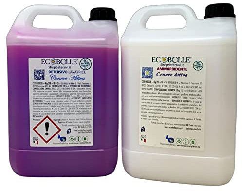 ECOBOLLE OFFERTA -30%: Detersivo per Lavatrice e Ammorbidente Cenere Attiva, Super Profumati e Concentrati 10KG