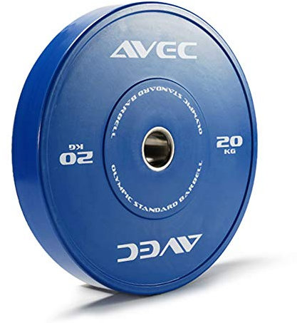 1 Paar - Olympische Vollgummi Langhantel Gewichtsscheiben, Professionelle Wettkampf Gewichtsplatte, Einheitlicher Standarddurchmesser 450 mm, Lochdurchmesser 50mm,Blue/2x20kg