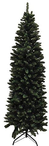 Albero di Natale Effetto Realistico Rami Fissi Apertura ad Ombrello Ignifugo Montaggio Facile (150 cm, Verde Slim Folto)