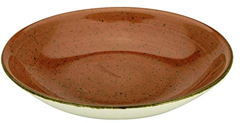 CreaTable Vintage Nature Suppenteller 23cm Porzellan, handgemalt, gesprenkelt, umbra