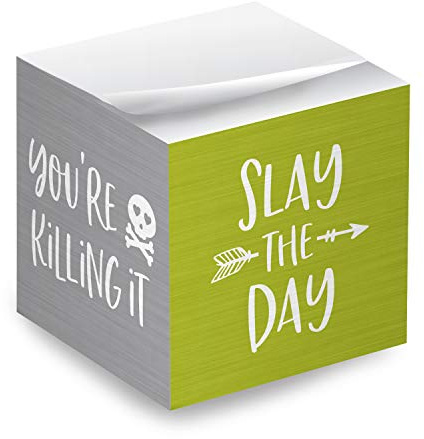 Motivational Sticky Note Cube / 600 Sheets / 2.75 Memo Block Printed on 4 Sides/Bright Empowering Messages