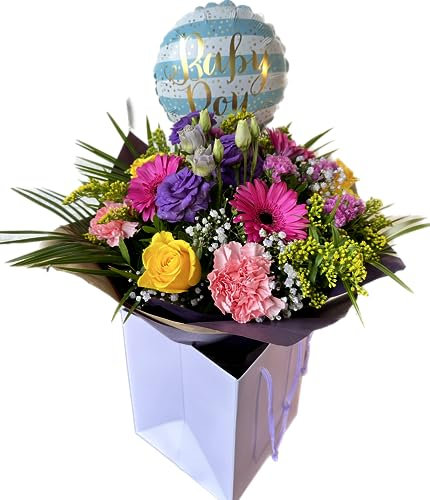 It's A Boy Bouquet_ Freshly Picked The Flowers, These Beautiful Designed are Tastefully Arranged for an Upscale Exquisite. Free It's A BOY Balloon Free UK Next Working Day Delivery