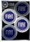 Fiat 21214 Offizielle Aufkleber mit 4 blauen Logos, 48 mm, 94 x 131 mm, blau