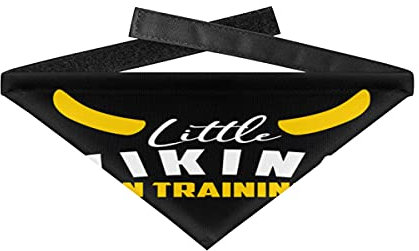 Generisch Little Viking in Training | Kleiner Wikinger - Hundehalstuch mit Klettverschluss -38-45cm-M-Black