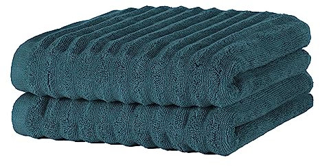 Merana OSLO Handtuch Set | schnelltrocknend, weich & fusselfrei | Frottier Luxus Qualität | 100% Baumwolle Frottee | OEKO-TEX | 590 GSM | Händehandtuch & Haartuch Petrol Grün (2 x Handtücher 50x100cm)