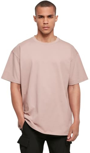 Build Your Brand Herren T-Shirt Heavy Oversize Tee, Basic T-Shirt für Männer, Oversized Fit, Baumwolle, S, duskrose
