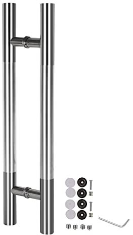 Maniglia Porta Set Push-pull Moderno Della Maniglia Della Porta, Maniglie per Cancelli Esterne Interne in Acciaio Inossidabile con Viti e Utensile, per Ante in Legno/Vetro/Scorrevole/a Scomparsa