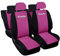 Lupex Shop Copri-sedili Auto Compatibili Panda Seconda Serie (mod.169) Versione Intera Fucsia Nero Set Copri-Sedile Anteriori e Posteriori Logo Ricamato Airbag Compatibile Accessori Auto