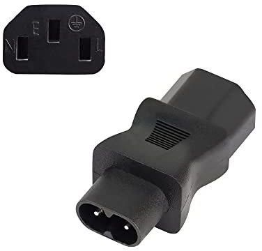 YAODHAOD Power Cord Adapter IEC320 C13 to C8,C13 3 prong Female plug to C8 2 prong Male Converter Plug Adapter,AC 10A 250V (C13 to C8)