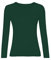 KATSSI Women’s Ladies Long Sleeve Stretch Plain Round Scoop Neck T Shirt Top ML Bottle Green