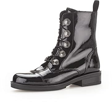 Gabor Stivaletti Moda Donna Tacco Basso In Vernice Nera 38 Black