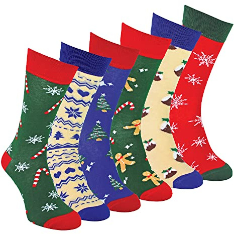 Mens Christmas Socks | Sock Snob | Novelty Colourful Stylish Funny Patterned Crew Xmas Socks