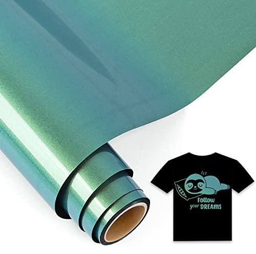 IModeur 5Ft Chamäleon Plotterfolie Textil Gold nach Grün - 30,5 x 152,5 cm Flexfolie Plotter Textil für Cricut Maker, Silhouette, Textilfolie Plotter für Kleidung, Mützen, Hosen, andere Stoffe
