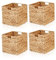 Lycce Aufbewahrungskorb Kallax Einsatz passend für Kallax Regale, Quader Wasserhyazinthe natur 33 x 33 x 33 cm 4er Set