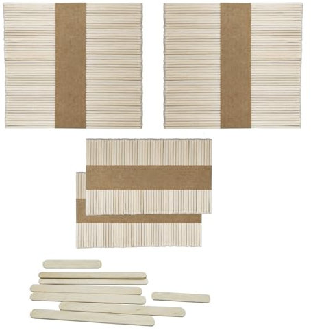 200 Stück Eisstiele aus Holz,Holzstäbchen,Stäbchen,Holzspatel,Eisstiele aus Holz zum Basteln,Bastelhölzer Vielseitig Einsetzbar beim Basteln ,Stäbchen Holz,Holzspachtel DIY Handwerk (114mm/64mm)