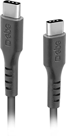 SBS USB-C - USB-C Kabel - verwicklungsfreies Lade- und Datenübertragungskabel, 3 Meter lang, für Samsung, Xiaomi, Oppo, Huawei Smartphones, PCs, Tablets