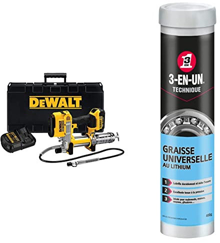 DEWALT - Pompe A Graisse Electrique Sur Batterie XR 18V 4Ah Li-Ion - DCGG571M1-QW - Sans Fil - Pompe Graisse Avec Batterie Incluse & 3-EN-UN Technique • Graisse Universelle au Lithium