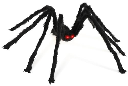 com-four® Deko-Spinne Größe XXL - große, haarige Spinne mit beweglichen Beinen für Halloween - modellierbare Tarantel für Innen- und Außendekorationen - 95 cm (01 Stück - Größe XXL)