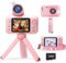 Kinderkamera für Mädchen mit Stativ, 1080P Videokamera für Kinder, HD Foto Kinder Digitalkamera mit 32GB SD-Karte, 2,4 Zoll Kleinkindkamera Selfie-Kamera für 4,5.6.7.8.9.10 Jahre alte Mädchen Jungen