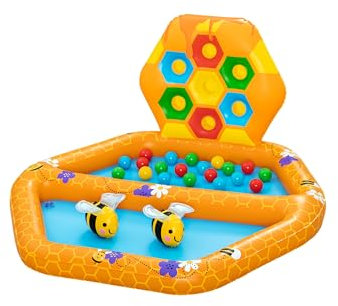 Bestway | Lil' BeehiveInflatable Baby Pool & Ball Pit Combo, Summer Outdoor Paddling Pool