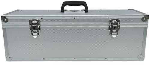 Alubox Alukoffer Silber Koffer Werkzeugkoffer Aufbewahrung leer 20x20x60 cm Deckel abnehmbar