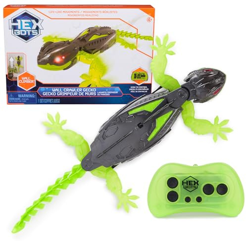 HEX BOTS Wall Crawler Gecko with Official Wall Climber Technology, Rechargeable Remote Control Robot Kids Toys, Prank Toys for Boys & Girls Ages 4 & Up