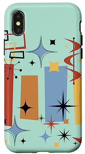 Hülle für iPhone X/XS Retro Mid Century Modern MCM Vibe Ästhetische Kitsch Kunst
