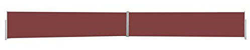 Bulliing Ausziehbare Seitenmarkise 170x1200 cm Braun Sonnenschutz Terrasse Terrassenbeschattung Wandhalterung Seitenmarkise