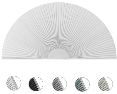 Bogen-Fensterschutz, verdunkelnd, Halbkreis, Mond, kleine Fensterabdeckung, ohne Bohren, Wabenrollos für Innenfenster, Raumverdunkelung, einfache Installation, lichtblockierende Jalousien (1, Weiß, 61