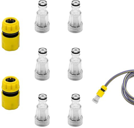 LONGHAO 6 + 2 filtri per l'acqua, per il giardino, per il giardino, per l'acqua, con 2 adattatori rapidi, per idropulitrici, pompa da giardino, camper (#1)