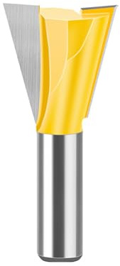 MACHSWON Straight Cut Router Bit Milling Cutter Cutting Dovetail Bit 1/2 Inch Shank,1-1/4 Cut Diameter Wood Cutting Trimming Cutter Double Flute Straight Grooving Bits for Woodworking Dovetail Bit