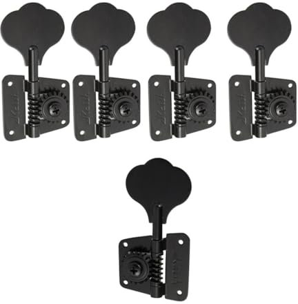 Vintage 70s Cloverleaf Accordeurs de basse 5 cordes 5 cordes mécaniques d'accordage de basse pour JB Jazz Bass/PB Precision Bass Noir 4R1L