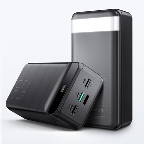 PowerBank 50000mAh große kapazität, PD 22.5W QC 4.0 schnelles Aufladen externer Akku USB-C 3 Ausgänge und 3 Eingänge with Flashlight, LED Display Power Bank kompatibel mit Samsung iPad Android usw