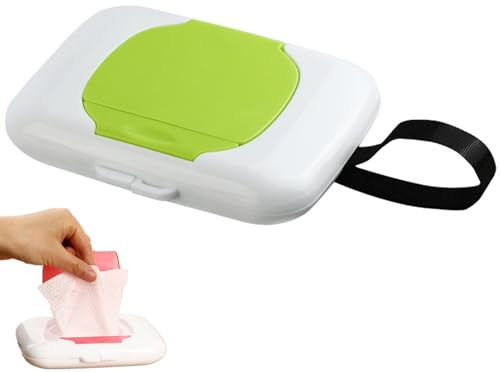 Cbhoktyue Wipes Dispensers Travel Wipes Case Refillable Wipe Holder Reusable Travel Wet Wipe Pouch Hanging Wet Wipe Container Indoor Outdoor Wipe Box
