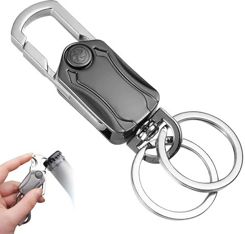 Bottle Opener Keyring, Quick Release Keyring for Men, Multifunctional key organiser keyring with Parcel Cutter, Fingertip Gyro Keychain Spinner 360° Bearing, Secure Key Attachment to Bag, Purse & Belt