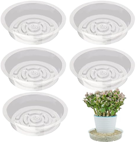 5 Stück Untersetzer Blumentopf, 15cm Blumentopf Untersetzer Rund | Pflanzen Untersetzer, Transparent Blumen Tropfschale, Transparent Blumentopfuntersetzer Für Töpfe Drinnen Draußen