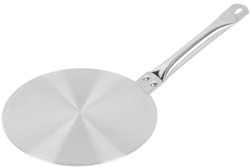 KARL HAUSMANN Induktionsadapterplatte Ø 24 cm aus Edelstahl mit Griff | Für nicht magnetische Töpfe, Pfannen und Espressokocher; 3,5 mm starke Platte, 46,5 cm Gesamtlänge